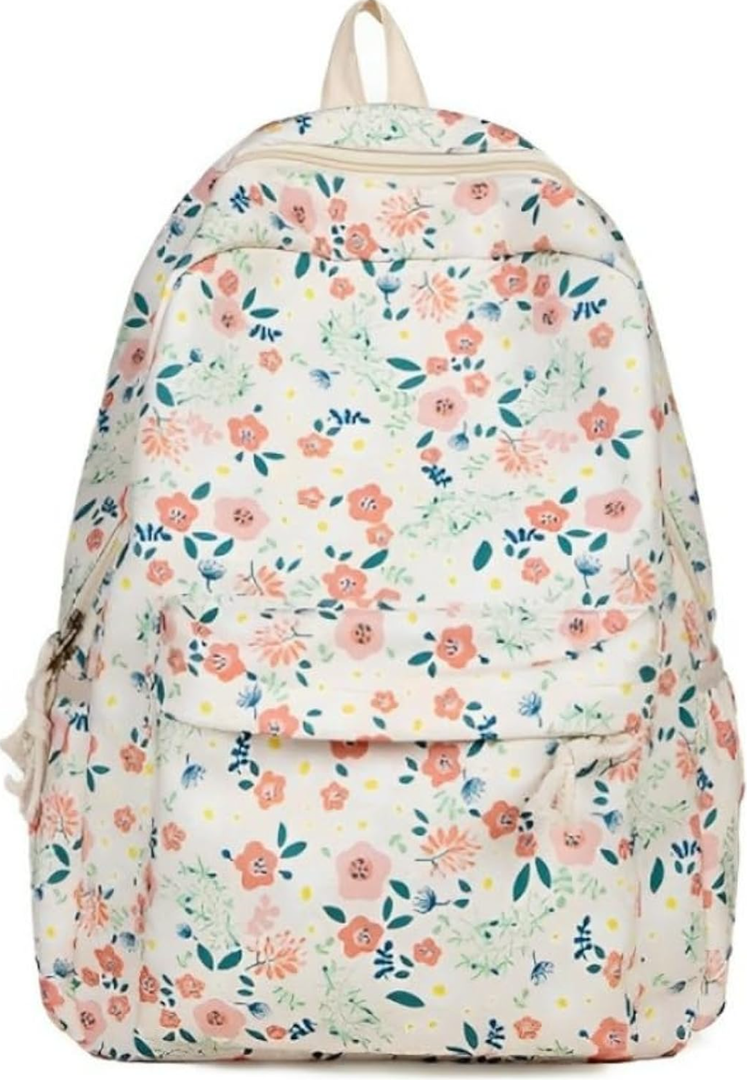 Coquette Backpack Floral Backpack Preppy Backpack Cute Backpack Back to College Coquette Accessories (WhiteD,one size)