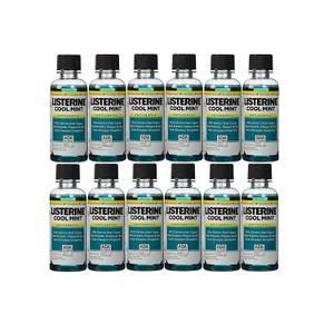 Listerine Cool Mint Antiseptic Mouthwash for Bad Breath, Travel Size 3.2 oz - Pack of 12