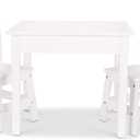 Melissa & Doug Wooden Kids Table & Chairs Set, Montessori, Homeschool Classroom Must Haves, Bedroom Furniture for Boys & Girls 3+, Child, White