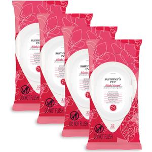 Summer's Eve Blissful Escape Daily Refreshing Feminine Wipes, Removes Odor, pH balanced, 32 Count, 4 Pack