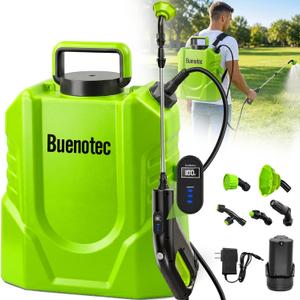 Battery Powered Backpack Sprayer 4 Gallon, Electric Garden Sprayer in Lawn Digital Display, 3 Adjustable Pressures, Sprayer with 2.2Ah Battery & Charger Included