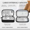FYY Travel Cable Organizer Pouch Electronic Accessories Carry Case Portable Waterproof Double Layers All-in-One Storage Bag for Cord, Charger, Phone, Earphone Black