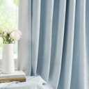 Dusty Blue Pinch Pleated Full Blackout Curtains Linen Texture Noise Reducing Window Treatment Panel 102 Inch for Living Room Bedroom Thermal Insulated Back Tab Drapes with Hooks, 2 Panel, 40"Wx102"L