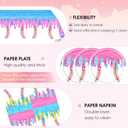 41PCS Ice Cream Drip Baseball Party Decorations Baseball Ice Cream Theme Party Plates and Napkins,Tablecloth,Colorful Sport Party Disposable Dinnerware Set for Kids Birthday Baby Shower Table Decor