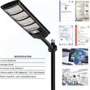 Solar Street Lights Outdoor Waterproof, LED Dusk to Dawn Solar Light, Flood Lights with Motion Sensor and Remote Control, for Exterior Wall, Patio, Yard, Deck, Garden,Parking Lot Lights(2-Pack)