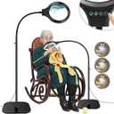 10X 30X Large Floor Magnifying Glass with Light and Stand,36 LED Flexible Gooseneck Floor Magnifying Lamp,Clip on Lighted Magnifiers for Reading,Sewing,Crafts,Painting,DIY,Close Work