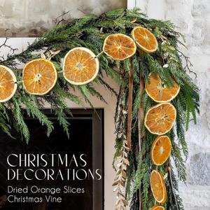 Christmas Decorations - Fall Decor - 10 Ft Dried Orange Slice Christmas Fall Garland - Farmhouse Xmas Thanksgiving Decor Indoor for Table Mantle - Home Door Party Holiday Fireplace Porch Decoration