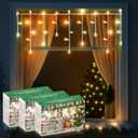3 Pack Christmas Window Icicle Lights 3FT 50 Bulbs, Ideal for Most U.S. Standard Windows, Indoor String Lights for Window Decor, UL Certification (12 Random Twinkling Style,Warm White)