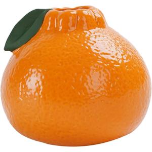 Unique Orange Shaped Decorative, Hydroponics Decorative Ceramic Vase, Vase for Flowers Green Plants, Small Orange Fruit Vase for Home Office Decor (1 Pcs)