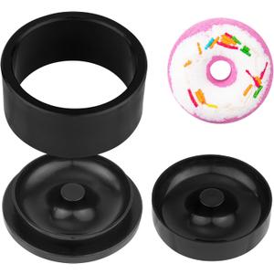 2.5inch Round Soap Shampoo Bar Mold, 3D Plastic Solid Bath Bomb Shower Steamer Press Molds for Making Shampoo Bars, Shower Steamers, Soaps, Bath Bombs, DIY Making Supplies (Doughnut)