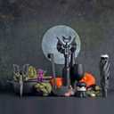 OTOTO Gracula Garlic Crusher, Garlic Mincer, Also for Ginger, Nuts, Chili, Herbs - Twist Top Mincer & Easy Squeeze Manual Press Peeler, Goth Gifts, Black