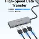 USB C Hub, USB Adapter with 1*USB-C 3.2, 2*USB 2.0, 2 *HDMI, 100W PD in, Multiport Dongle for MacBook Pro, MacBook Air, Dell and More