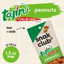 Snak Club Tajin Peanuts, Roasted Nuts with Chili and Lime Seasoning, Mild, Gluten-Free and Kosher Snacks, 1.5 oz Bags, 12 Pack (EXP 04/08/27)