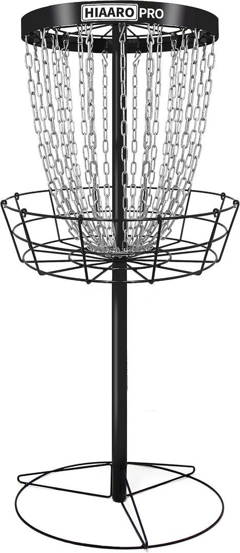 PDGA Approved HIAARO PRO Disc Golf Basket, Portable Disc Golf Target with Heavy Duty 24 Chains, Professional Disc Golf Basket