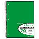 Top Flight Standards® College Ruled 1-Subject Notebooks, 100/70 Sheets - Green & Pink, 10.5"x8", 4 Pack