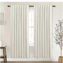 KOUFALL Thermal Curtains for Summer Heat Living Room, Blocking Insulated 78 Inch Curtains By Size Linen Blackout Insulating Curtains to Keep Heat Out, Cream Beige