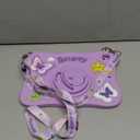 Kidcube for iPad 5th/6th Generation Case, for iPad Air 1st/2nd Gen, for iPad Pro 9.7 Inch Case - Girls Cute Kawaii Girly 3D Purple Butterfly Design Cover with Rotating Stand & Strap Silicone Women