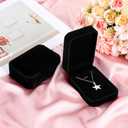 12 Pcs Necklace Pendant Box Velvet Jewelry Storage Display Case Ring Earring Pendant Jewelry Boxes Pearl Necklace Holder Gift Boxes for Christmas Wedding Engagement Birthday Anniversary(Black)