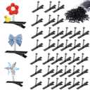 100Pcs Metal Duckbill Hair Clips with Spring, Black Alligator Clips Blank for Adults Kids DIY Bows Making Crafts & Rave Sprouts
