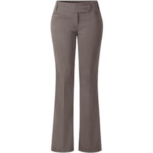 Design by Olivia Women's Relaxed Boot-Cut Office Pants Trousers Slacks (Large, A Heather Khaki)