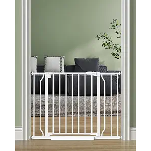 Baby Gate Auto Close, 29"-40" Dog Gate Indoor for Stairs & Doorways
Pressure Mounted Adjustable Pet Gate Indoor, Easy Walk Through No Drilling Child Gate for Baby & Pet Stroller Friendly, White