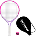 bo'weiqi 17" Kids Tennis Racket for Aged 2-4, Lightweight Toddler Tennis Racket for Outdoor/ Indoor Sports Including 1 Tennis Racket, 1 Replacement Overgrip and 1 Shoulder Strap Bag(Blue+Orange)
 (Pink)