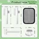 Flea Comb Set for Cats & Dogs  2 Self-Cleaning Flea Combs (Long & Short Teeth), Shell Comb, Detangling Comb & Electrostatic Hair Removal Glove  Effective for Removing Fleas, Tangles & Loose Hair