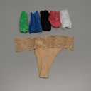 Jo & Bette Lace Thongs for Women - 6 or 12 Pack Low Rise Thongs - Lace Panties Cotton Underwear Women Sexy No Show Soft (Small)