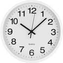 Wall Clock Modern Simple Style Round Plastic Decor Clock Non-Ticking Silent Quartz Movement Wall Clocks for Home/Office/School/Living Room/Bedroom/Kitchen (White, 12 Inch)