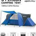 LOYEAHCAMP 8 Person Larger Extended Dome Camping Tent with 3 Rooms, Waterproof Semi-Freestanding Family Outdoor Tent with Spacious Interior and Mesh Windows