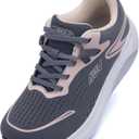 AOV Womens Wide Toe Box Walking Shoes Arch Support Sneakers for Plantar Fasciitis Lightweight Orthotic Tennis Shoes for Outwork Gym, Black Grey, Size 8
