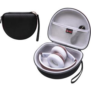 Headphone Case Compatible with Beats Studio Pro/Solo 4 / Studio 3 / Solo 3 / Picun B8 / BERIBES/JLab JBuds Lux ANC Wireless Bluetooth Noise Cancelling HeadphonesOuter Black+Inner Grey