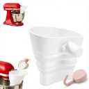 Flour Funnel for Kitchen Aid Mixer, Silicone Pouring Chute Attachment for Kitchen Aid Artisan 5 Qt Tilt-Head (KSM150), Foldable Mess-Free Baking Accessory for Flour and Liquid