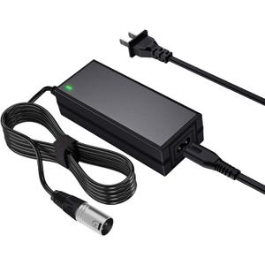 24V 2A 3-pin XLR Electric Scooter Charger Compatible with Go-Go Elite Traveller, Pride Mobility, Jazzy Power Chair Charger & Plus Ezip Mountain Trailz