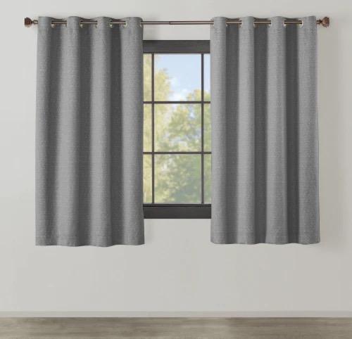 Modavari Home Fashions Palma Grommet Blackout Single Window Panel - Peyote, Gray 