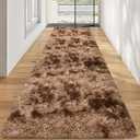 Plush High Pile Tie Dyed Rug, Fluffy Soft Runner Rugs for Bedroom 11x10 Ft