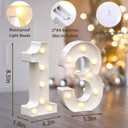 Warm White LED Light Up Number 13, 13th Birthday Decor for Girls & Boys,Table Centerpieces & Backdrop Wall Dcor,Lighted Marquee Sign for 13th Wedding Anniversary,Birthday Gift for Her Him