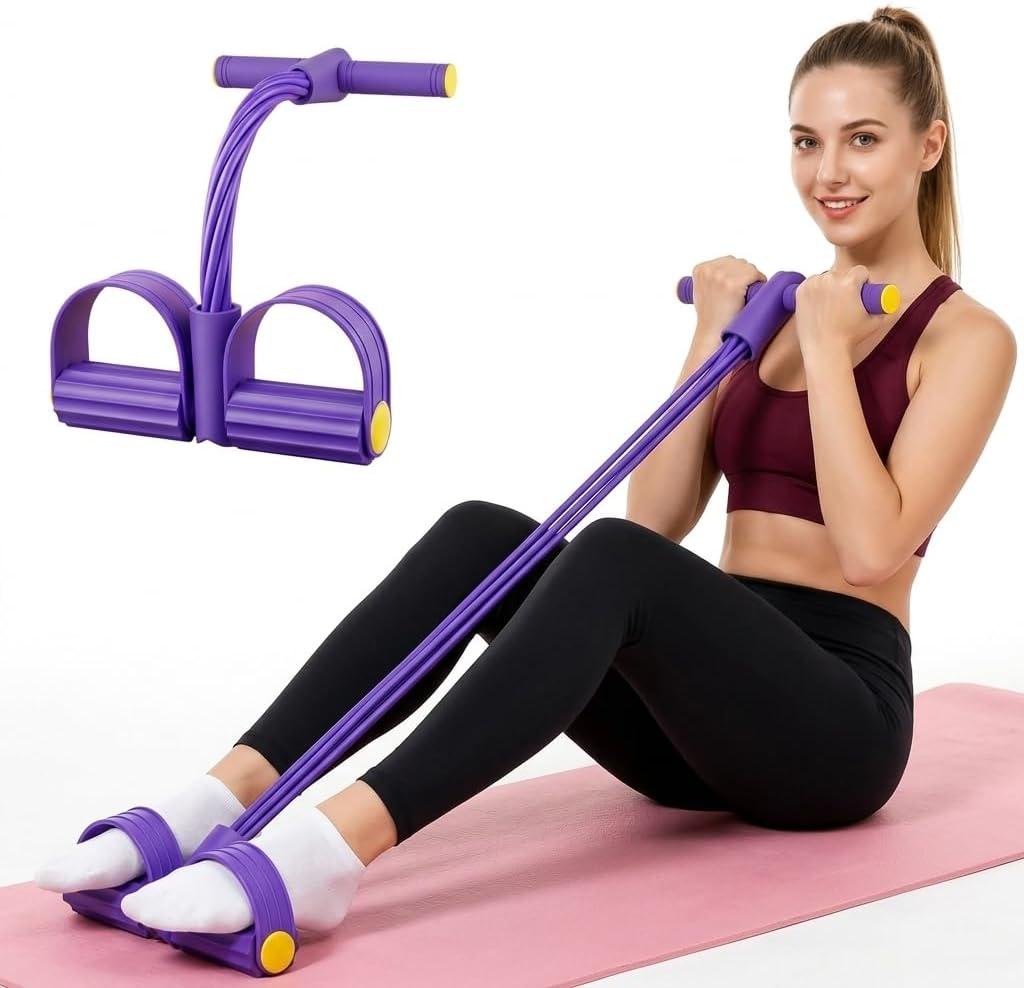 Multifunctional Pedal Resistance Band with Handle,4/6/8 Tubes for All Weights,Upgrade Heavy-Duty TPE Tubes with 300% Stretch for Full Body Workouts.
