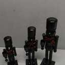 3 Pcs Nutcracker Christmas Decor Candle Holders 12'' 10'' 8'' Black Wooden Nutcracker Figures with Candlestick and Velvet Bows Nutcracker Soldier Christmas Ornaments for Xmas Party Table Centerpeice