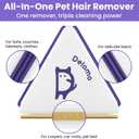 Multi-Use Pet Hair Removal Tool: DELOMO Handheld Fur Rake Scraper  Metal Side for Deep Cleaning on Carpets, Rugs & Car Mats, and Rubber Side for Gentle Cleaning on Couches  Ideal for Pet Homes