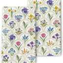 Spring Floral Dish Towels for Drying Dishes 16x24 Inch, Wildflowers Kitchen Towel Decorative Set of 2, Absorbent Soft Summer Flowers Hand Tea Towels for Cooking Baking Farmhouse Spring Decor