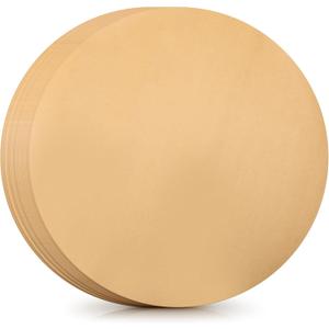 Sawysine 150 Pcs 14 Inch Round Parchment Paper Natural Unbleached Parchment Paper Sheets Non-Stick Precut, Ideal for Baking, Cooking, Grilling, Air Fryer and Steaming Brown