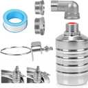 304 Stainless Steel Float Valve with 1/2", 3/4" & 1" Adapters Fully Automatic Water Level Controller for Water Tanks, Aquariums, Livestock Troughs, Pools, Distillers and Ponds