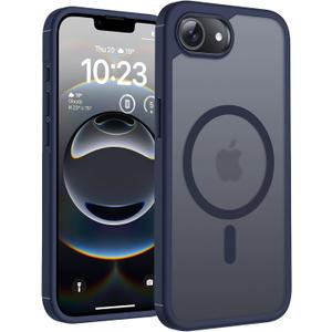 TOCOL Magnetic for iPhone 17e/16e Case, Upgraded Full Camera Protection, Compatible with Magsafe, Drop Protection, Translucent Matte Back Bumper for iPhone 17e/16e 6.1-Inch (Blue) (Dark Blue-2)