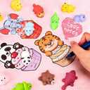 Budbof 28 Pack Valentines Day Gifts for Kids, Mochi Squishies Party Favor Set with Valentines Greeting Cards, Valentine's Day School Prize Party Favor, Classroom Exchange Gift Set