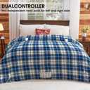 Heated Electric Blanket Queen Size, 84X90 Heating Blanket Queen with Dual Control&10 Heats Levels&Timer for Bed,Blue Plaid Sherpa Soft Blankets Warmer Gift for Grandma Women Adults, Washable
