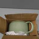 Oversized Soup Bowl with Handle: 38 oz Ceramic Soup Mug with Lid - Microwave Safe Jumbo Food Storage Container for Ramen Cereal Breakfast Meal Prep Office Lunch Dorm Living - Pea Green 6 In