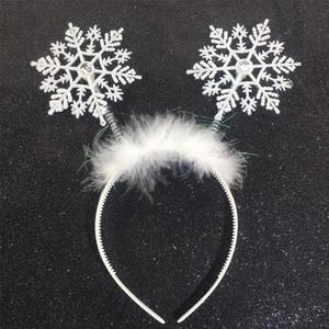 QDTK Christmas Headband Glitter White Snowflake Hair Bands Snowflake Rhinestone Headpiece Christmas Hair Accessories for Women Girls Xmas Holiday Winter Party Supplies