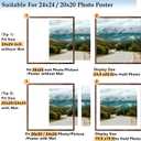 Wood 24x24 Picture Frame with 20x20 Mat Deep Brown, Display 20x20 with Mat or 24x24 without Mat, Wood 24 by 24 Photo Frame, 24 x 24 Frame for Wall Hanging Display, Deep Brown, 2 Pack