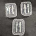 Glass Lunch Box 2 Compartments With Cutlery Lunch Box Lunch Box Containers Suitable Microwave and Dishwasher 980ML Transparent, Pack of 3